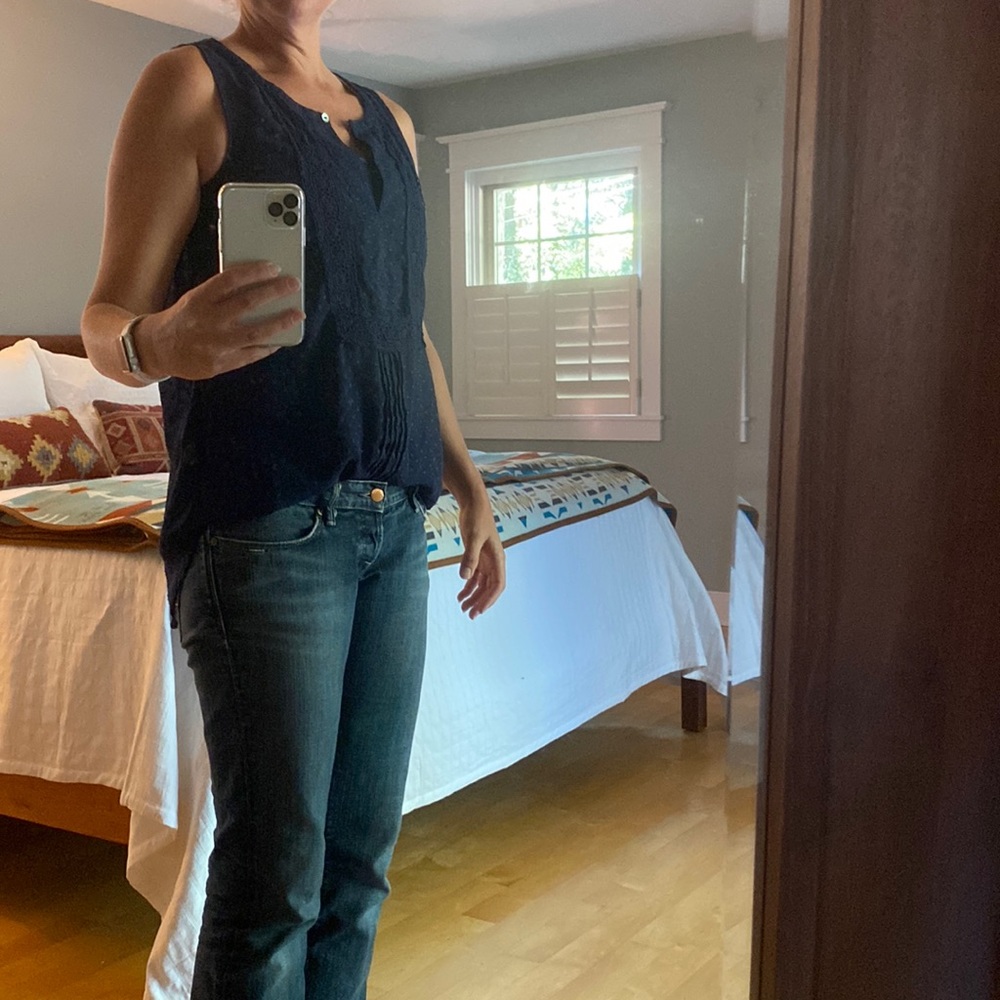 Dr2 Swiss dot sheer sleeveless blouse